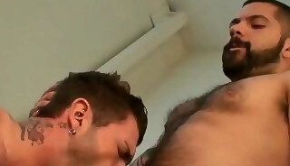 Beautiful bearded gay amateur ravaged before big cumshot