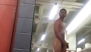 Almost caught jerking naked in the lockers