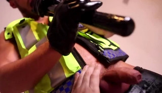 leather pants policeman