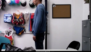 YoungPerps - Hot Black Security Officer Fucks A Cute Thief’s Tight Hole