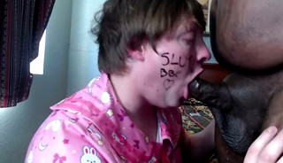 sissy gets facefucked by BBC and throws up. cant handle getting throat fucked today.