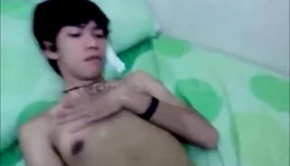Gay Asian Boy Jerking off in My Bed