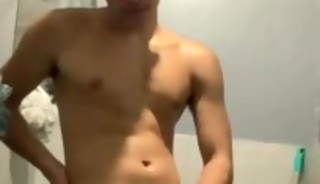 Jerking off in the bathroom