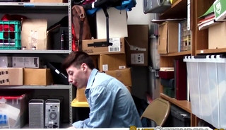 Jizzing teenage twink shoplifter gets facial
