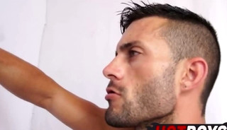Having fun with the endowed guy's cock!