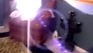 Bearded amateur filmed watching porn and stroking his cock vigorously