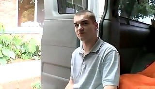 Straight picked up guy fucking twink till cumshot in van