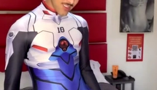 Spider-Man and an Avenger fool around in cosplay spandex fun