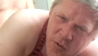 Thick cock dad cums inside tight ass