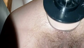 Using big dildo sex machine
