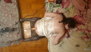 Gay having sex with a sex machine