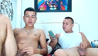 Gay friends rub their cocks on camera