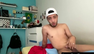 Skinny Henry Lynes Enjoys Alone Time Stroking His Huge Bulge