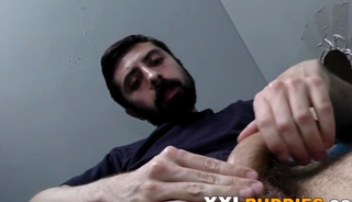 Bearded dude sucking black dick