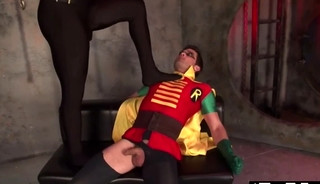 Nightwing fondles robin