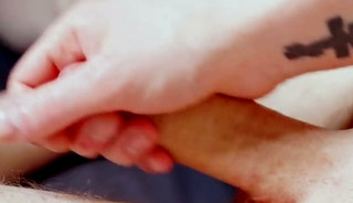 Close up jerking off my dick with lube