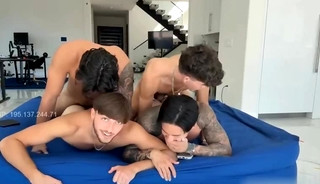 Braden Sherota, Titus Low, Drake Von, and SamirSpicyVip jerk and finger eachother