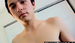 Straight young thug strips down to fool around and jerk