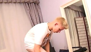 Blonde Twink Tries on Jockstraps