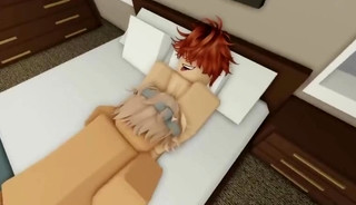 Two blond and red-haired boys are having sex on Roblox Brookhaven RP