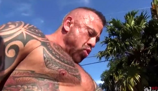 Jon Galt and Rikk York Flip-fuck Poolside