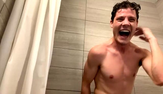 Intense Jerk-off on the Couch and Ass Play in the Shower