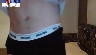 Young Serb beating off