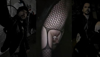 Hot Rainy Walk (garters and Bulge Meggings)