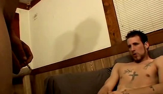 Straight thugs enjoy stroking their cocks next to each other