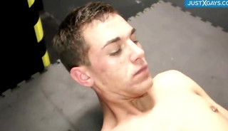 Gay boy sucks a massive cock then gets fucked to a mouth cumshot