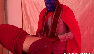 Masked inked stud interracial bareback ends with creampie