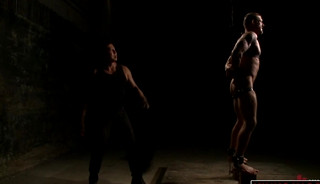 Van pulls out the giant flogger and gives the slut Tryp Bates what he deserves