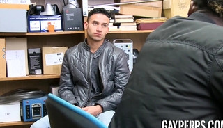 Handsome gay caught stealing forced to suck and fuck BBC