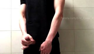 University student jerking in black jeans in the bathroom after class (Teaser no cum)