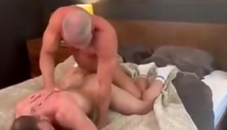 Muscle daddy fucks boy