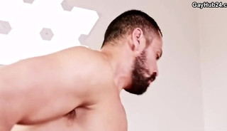 That bottom muscle hunk is ready for one rough raw fuck american