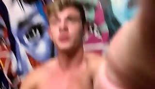 Muscular hottie plays with his ass, jerking off and cumming