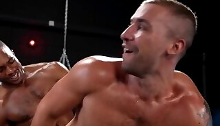 Bbc gay anal fucks man and gets fucked in the gym