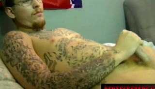 Tatted Straight Country Boy Stroking