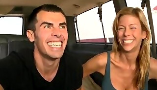 Blindfolded straight dude sucked by BJ gay in pickup van