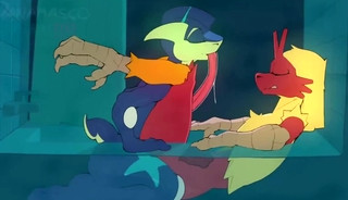 Blaziken and Greninja Having College Fun