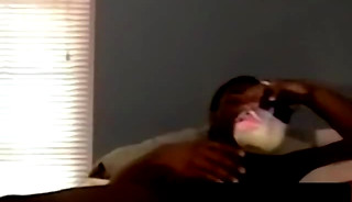 Black dude spreads legs for white amateurs cumshot
