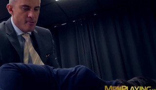 Executive stud disciplines employee with big cock banging