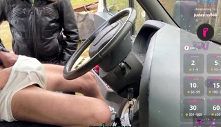 Showing Off My Big Bulge in My Truck – He Ends Up Sucking Me Hard