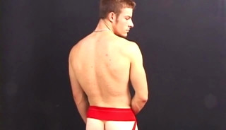 Angel jockstrap jerking off