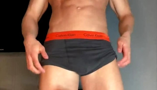 A handsome hot guy masturbating
