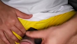 Playing with my cock while everyone is resting