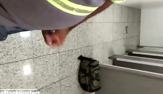 I had sex with the guy who kept staring at me in the bathroom until he came.