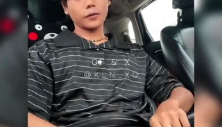 Young asian thai big dick cumming in car