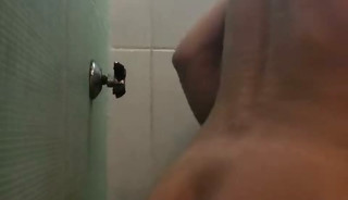 Riding a big cock in the bathroom